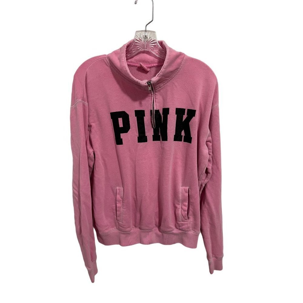 Pink 3/4 Zip Pullover sweatshirt small